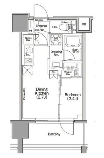 ザ・パークハビオ行徳駅前 704 間取り図