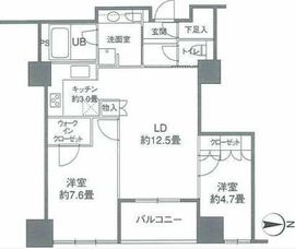 カスタリアタワー品川シーサイド 1805 間取り図