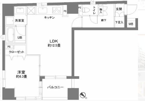 カスタリア人形町2 301 間取り図