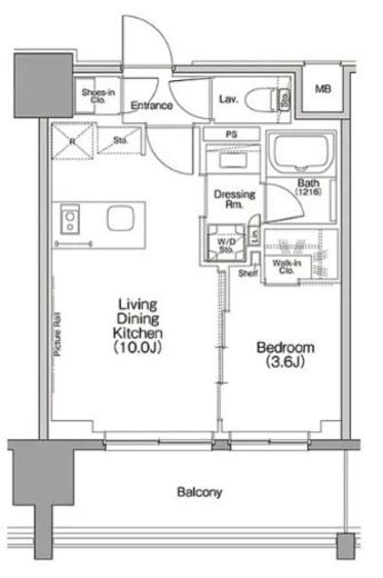 ザ・パークハビオ行徳駅前 1102 間取り図