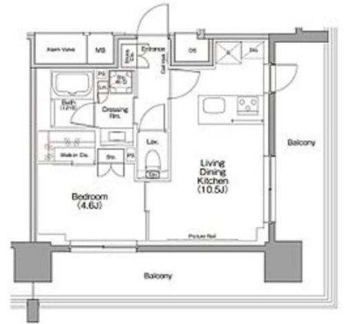 ザ・パークハビオ行徳駅前 911 間取り図