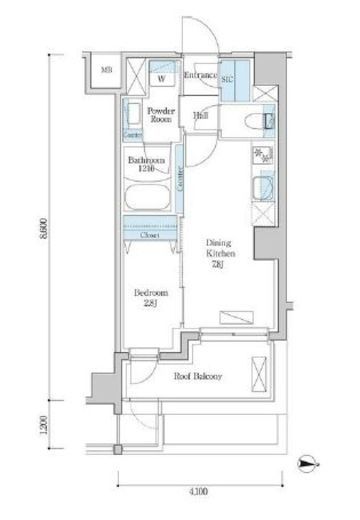 デュオフラッツ篠崎 706 間取り図