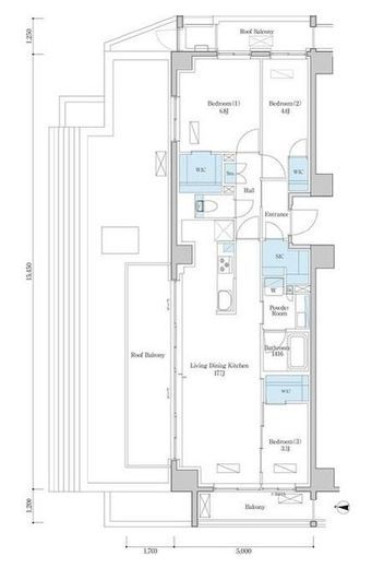 デュオフラッツ篠崎 801 間取り図