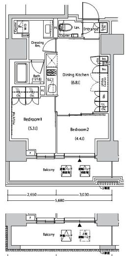 ザ・パークハビオ新中野 805 間取り図