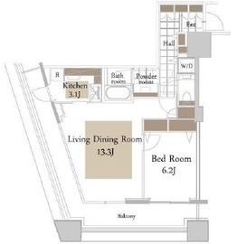 コンシェリア西新宿タワーズウエスト 18階 間取り図