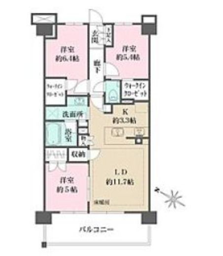 ザ・パークハウス横浜川和町テラス 8階 間取り図