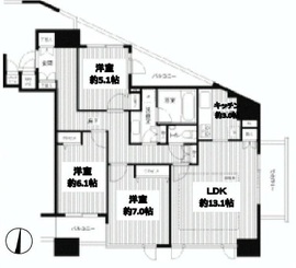 HF白金高輪レジデンス 701 間取り図