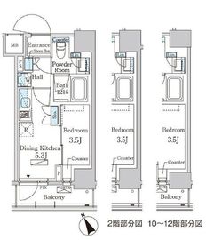 パークアクシス日本橋茅場町ステーションゲート 504 間取り図