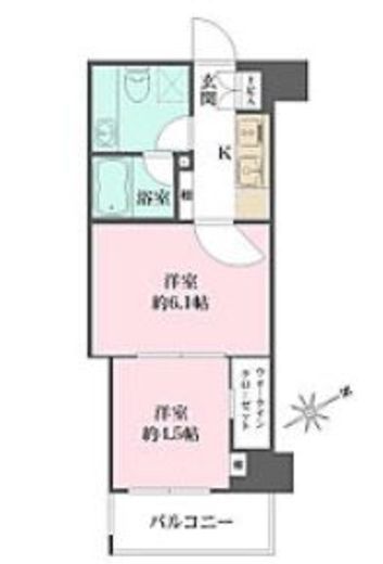ザ・パークハビオ横浜東神奈川 406 間取り図