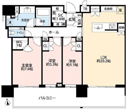 パークコート浜離宮ザ・タワー 12階 間取り図
