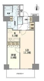 ルネッサンスタワー上野池之端 7階 間取り図