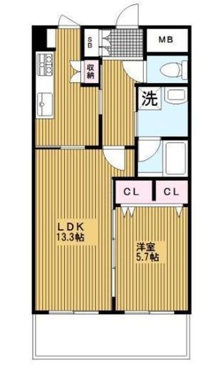 フロール横浜三ツ沢 2階 間取り図