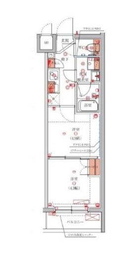 ハーモニーレジデンス池袋ウエストゲート 4階 間取り図