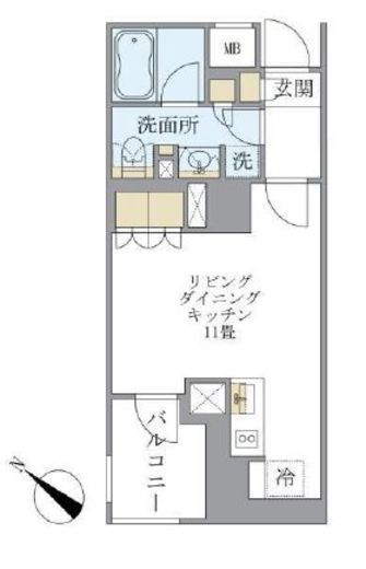 アパートメンツ不動前 101 間取り図