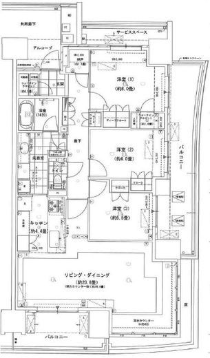 HARUMI FLAG PARK VILLAGE (晴海フラッグ パークヴィレッジ) 4階 間取り図