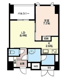 エスティメゾン五反田 1202 間取り図