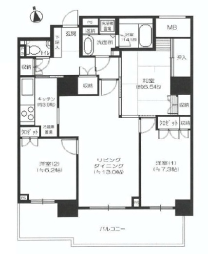 ゲートシティ大崎サウスパークタワー 8階 間取り図