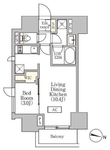 イプセ渋谷本町 1302 間取り図
