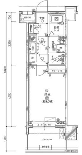 デュアレス早稲田 9階 間取り図