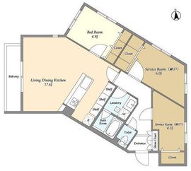 Monkstown夏目坂 104 間取り図