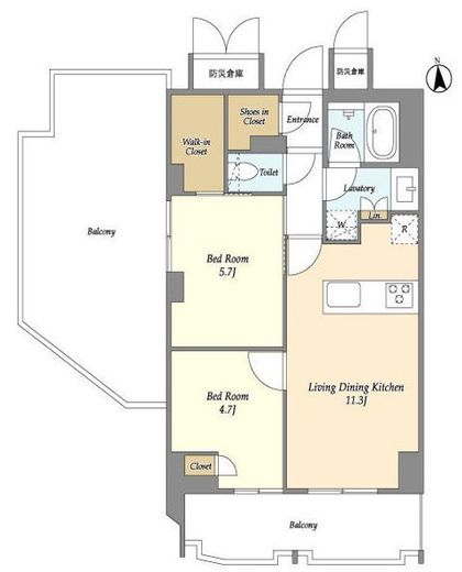 ウェルスクエア西蒲田 1301 間取り図