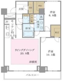 ブリリアイスト東雲キャナルコート 1403 間取り図