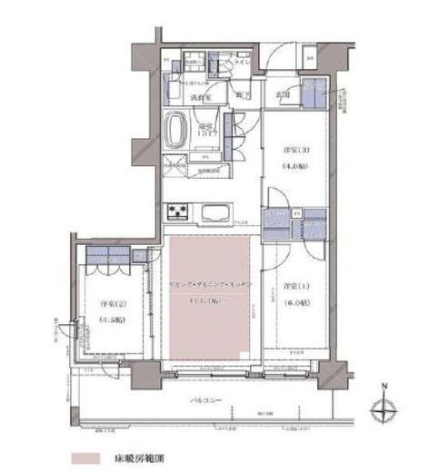 ディームス横濱青木町 805 間取り図