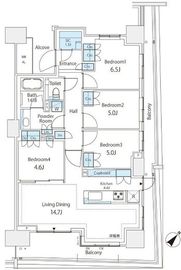 HARUMI FLAG SUN VILLAGE (晴海フラッグ サンヴィレッジ) 14階 間取り図