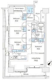 HARUMI FLAG SUN VILLAGE (晴海フラッグ サンヴィレッジ) 16階 間取り図