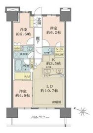 ザ・パークハウスオイコス赤羽志茂サードスクエア 15階 間取り図