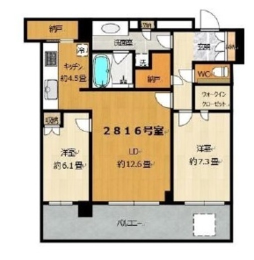 クロスエアタワー 28階 間取り図