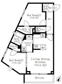 バルム下馬 206 間取り図