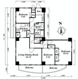 ヴィラージュ南青山 13階 間取り図