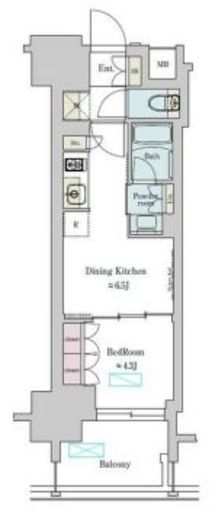 ブリリアイスト上野稲荷町 1003 間取り図