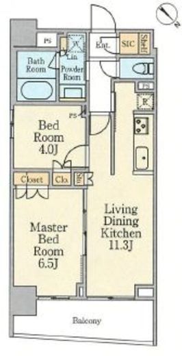 クレストコート日本橋浜町 501 間取り図