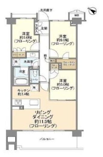 パークナード経堂 2階 間取り図