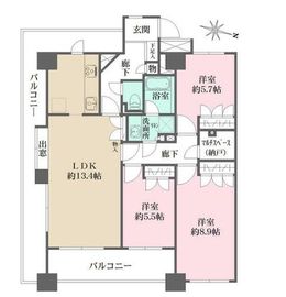 アクス御殿山 13階 間取り図