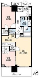 プラウドタワー東雲キャナルコート 2階 間取り図