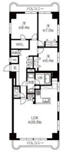 ライオンズマンション中目黒 6階 間取り図