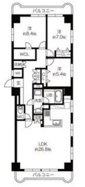 ライオンズマンション中目黒 6階 間取り図