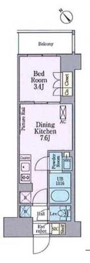 クレストコート渋谷笹塚 203 間取り図