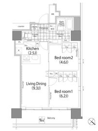 パークハビオ赤坂タワー 1803 間取り図