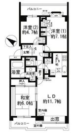 パーク・ハイム用賀南 3階 間取り図