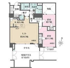 ザ・パークハウスグラン神山町 2階 間取り図