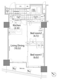 パークハビオ赤坂タワー 1805 間取り図