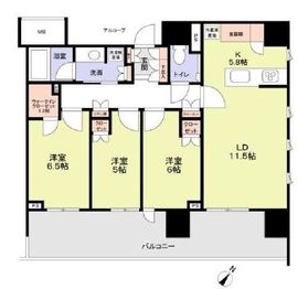 HARUMI FLAG SUN VILLAGE (晴海フラッグ サンヴィレッジ) 7階 間取り図