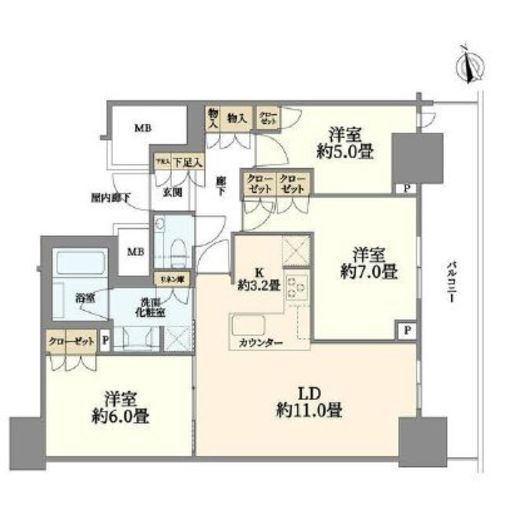 ドレッセタワー新綱島 27階 間取り図