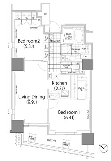 パークハビオ赤坂タワー 2004 間取り図