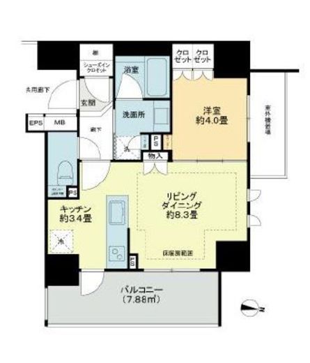 リビオレゾン清澄庭園 2階 間取り図