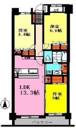 東急ドエルアルス国立 5階 間取り図